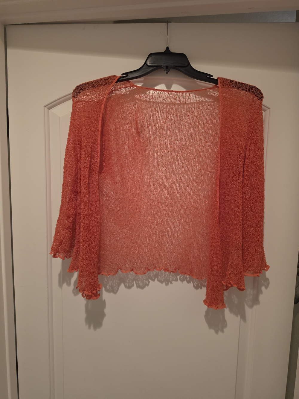 Lightweight Coral Open-Front Women’s Sweater Cardigan